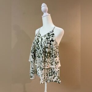 Women’s Size XS Green and White Spaghetti Strap Top